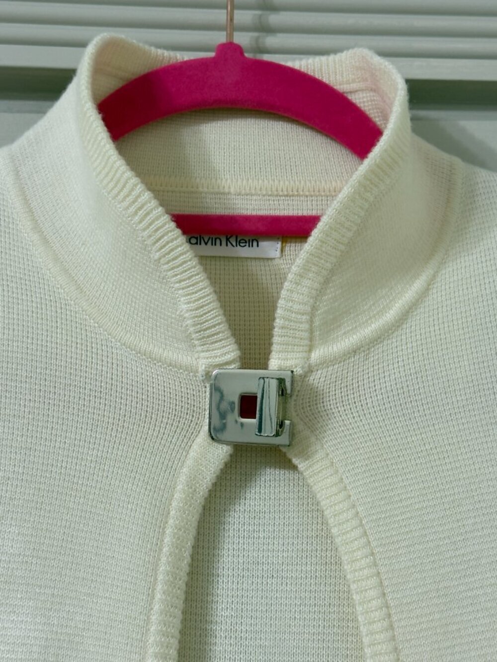 Calvin Klein Modern Gray Knit Cape Short Coat sz S/M - Picture 3 of 9